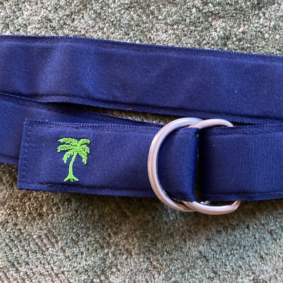 J Crew navy grosgrain fabric belt size s/m - Picture 2 of 4
